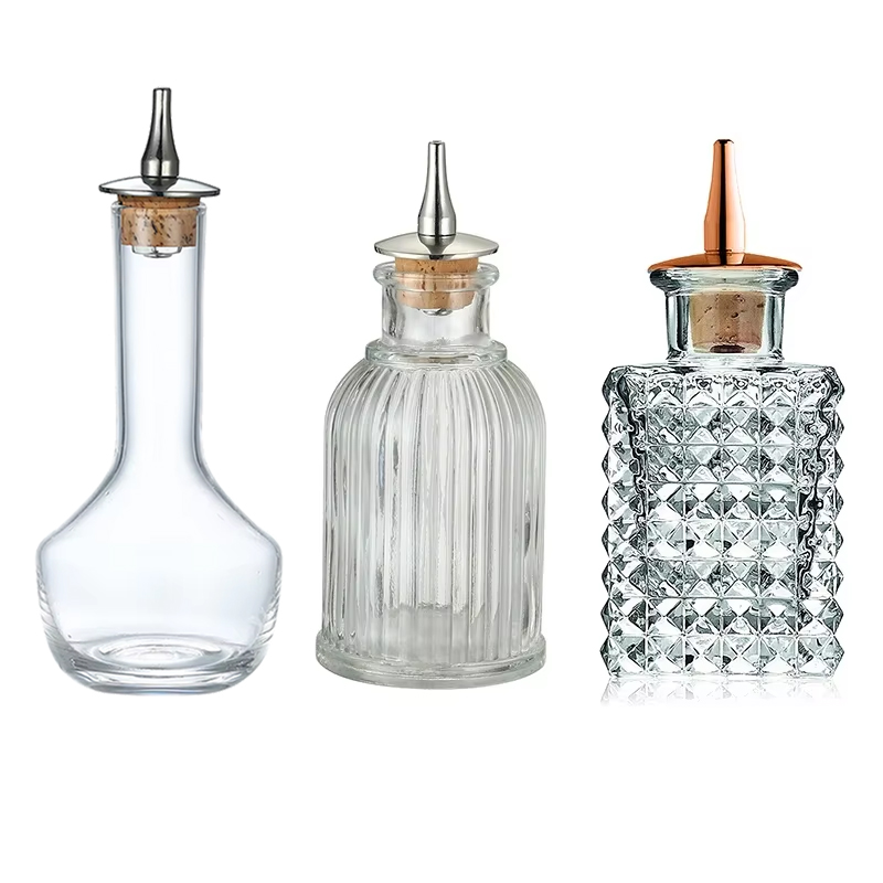 Bitters Bottle Set - Bitters Bottle - Glass Vintage Bottle,
