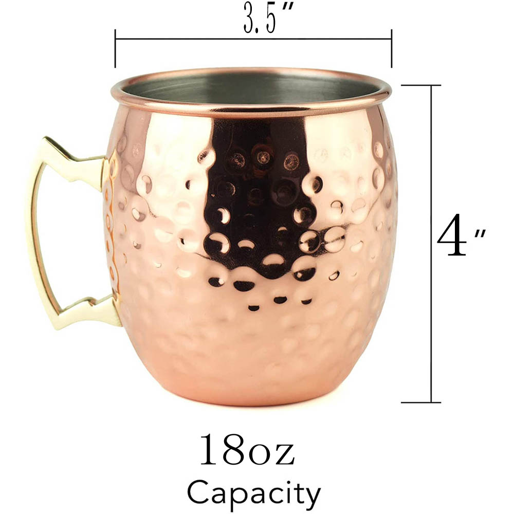 2pcs 100% Handmade 18oz Hammer - огляд і ціна Mule Copper Mug