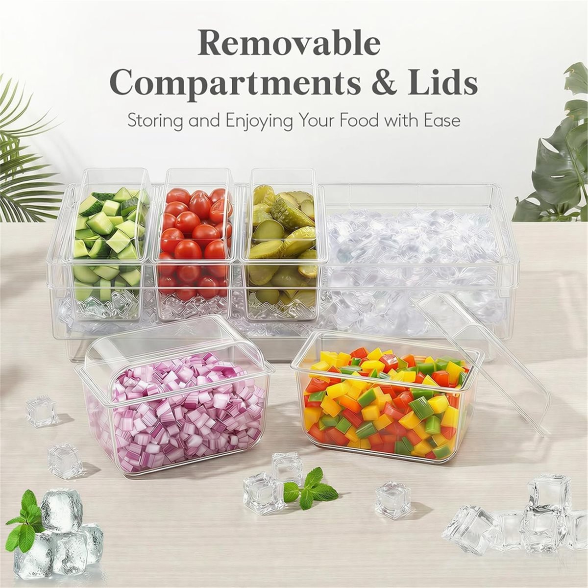 A1846K Chilled Condiment Conta - огляд і ціна Garnish Tray Set