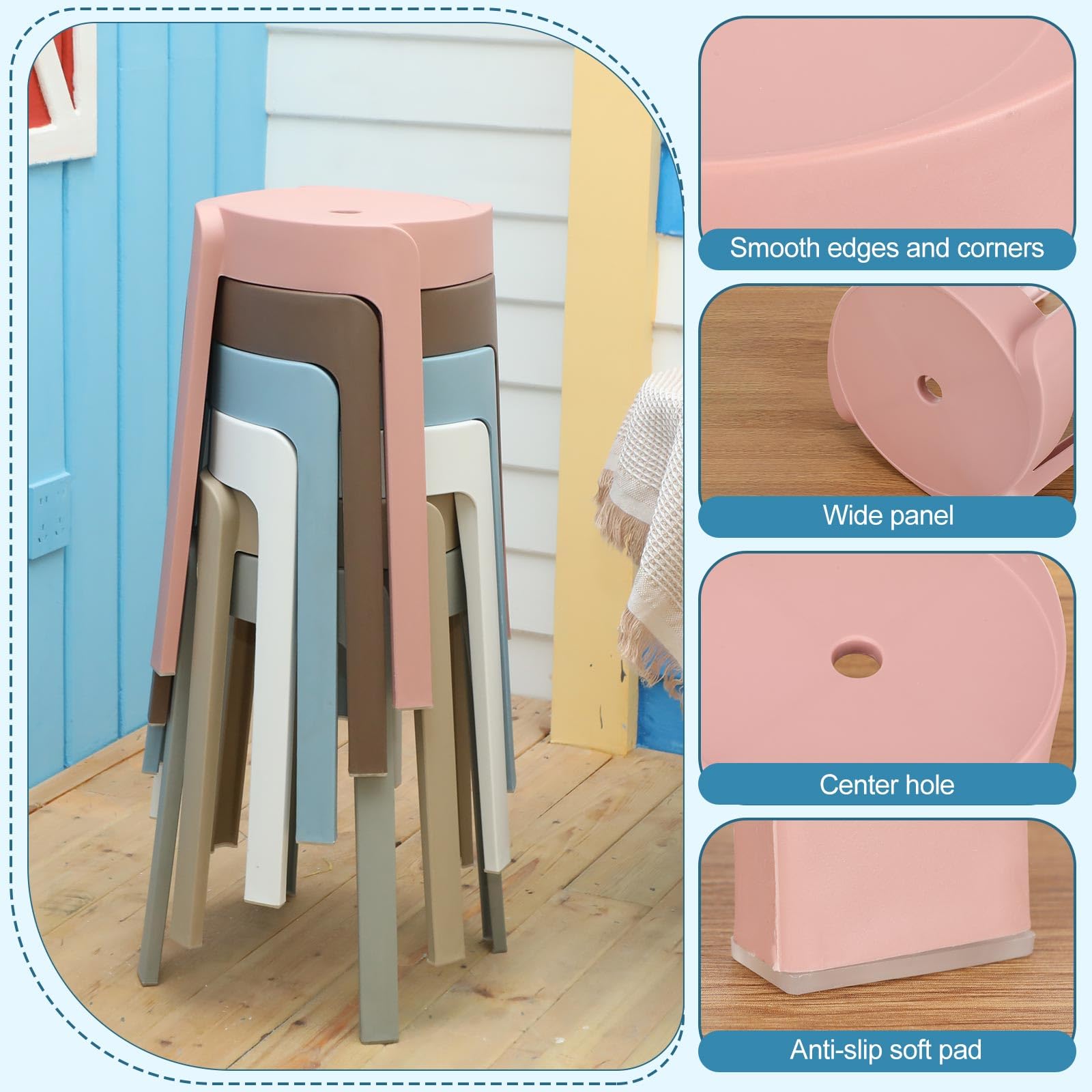 1/6 Pack Plastic Stackable Sto - огляд і ціна Home Bar Seating