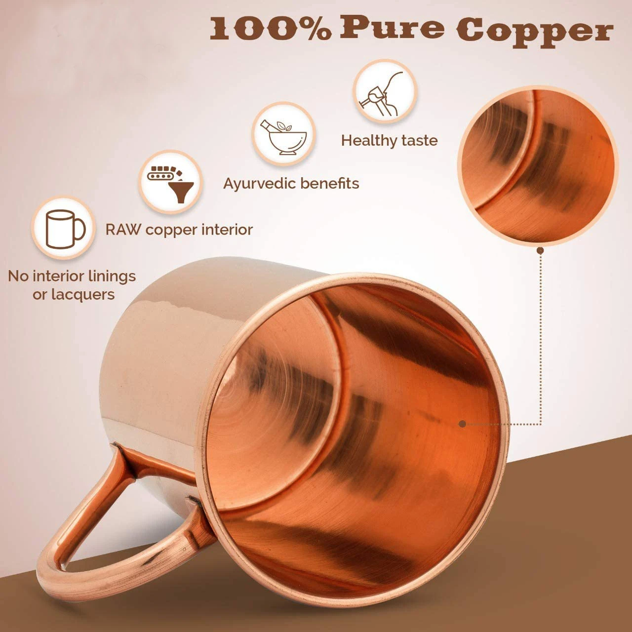Moscow Mule PURE Copper Mugs-C - огляд і ціна Mule Copper Mug
