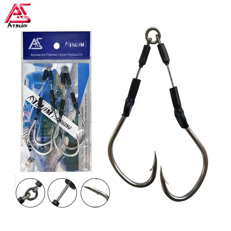 AS 10Pairs Barbed Double Hooks - огляд і ціна Jigger Double Sided